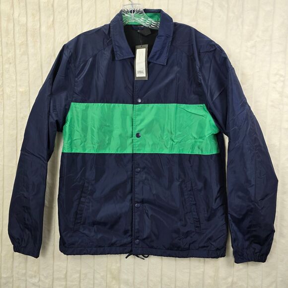 NWT Rhone Men's 100% Polyester Lined Snap Button Windbreaker Jacket Size M - Picture 1 of 16